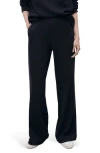 Mango Cotton Blend Pull-on Wide Leg Pants In Blue