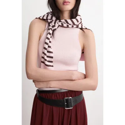Mango Cotton Blend Rib Sweater Tank In Pink