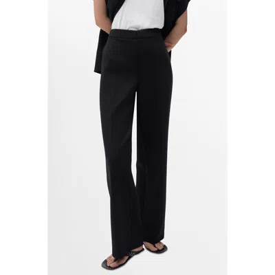 Mango Cotton Blend Straight Leg Pants In Animal Print