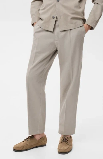 MANGO MANGO COTTON BLEND STRAIGHT LEG PANTS