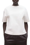 Mango Cotton Blend T-shirt In White