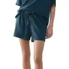 Mango Cotton Blend Terry Shorts In Blue