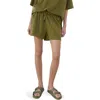 Mango Cotton Blend Terry Shorts In Green