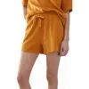 Mango Cotton Blend Terry Shorts In Orange