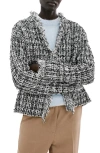Mango Cotton Blend Tweed Jacket In Multi