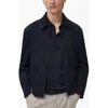Mango Cotton Blend Zip-up Jacket In Blue