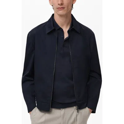 MANGO MANGO COTTON BLEND ZIP-UP JACKET