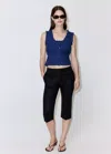 Mango Cotton Blouse With Openwork Embroidery In Blue