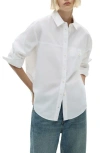 Mango Cotton Button-up Shirt In White