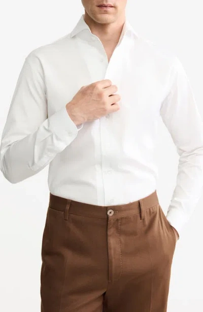 Mango Cotton Button-up Shirt In White