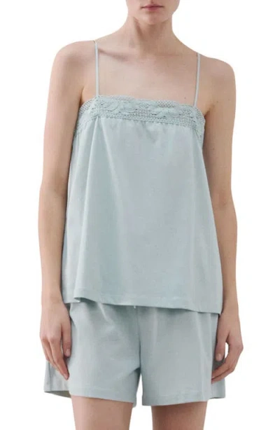 Mango Cotton Camisole In Green