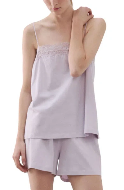 Mango Cotton Camisole In Purple