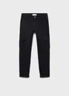 Mango Kids' Cotton Cargo Trousers Black