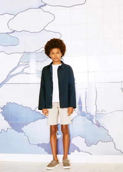 Mango Kids' Cotton Chino Style Bermuda Shorts Ice Grey