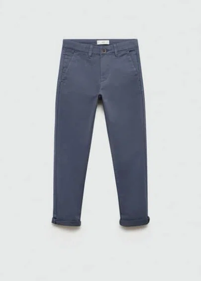 Mango Kids' Cotton Chinos Blue