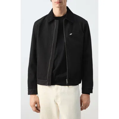 Mango Cotton Corduroy Jacket In Black