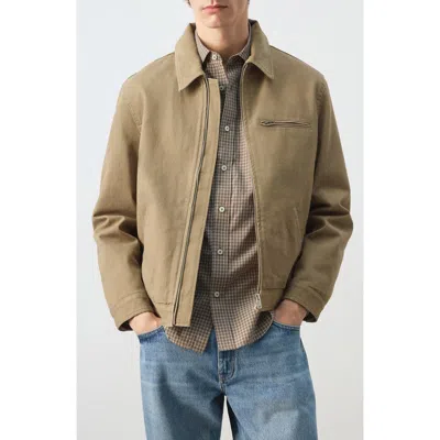 Mango Cotton Corduroy Jacket In Gray