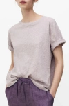 Mango Short-sleeved Cotton T-shirt Blue In Lilac