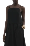 Mango Cotton Crop Camisole In Black
