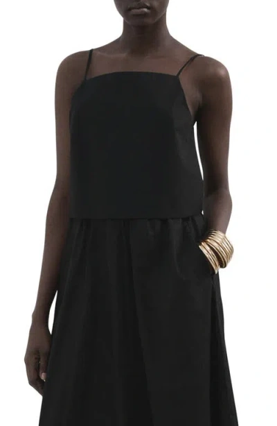 Mango Cotton Crop Camisole In Black