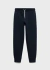 Mango Cotton Drawstring Joggers Navy In Blue