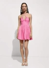Mango Cotton Dress With Gathered Neckline Pink In Pink