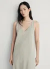 Mango Cotton Dress With Soft Finish Aqua Green