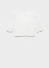 Mango Cotton Embroidered Blouse Off White