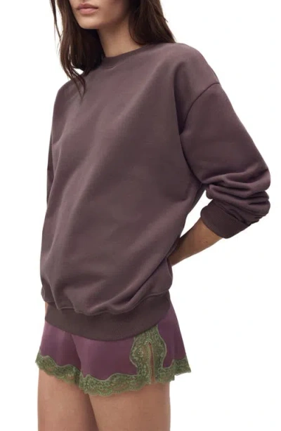 Mango Cotton Fleece Sweatshirt In Purple