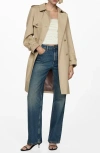 Mango Classic Trench Coat With Belt Beige In Beige