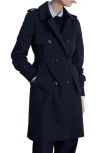 Mango Cotton Gabardine Trench Coat In Blue