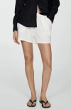 Mango Cotton Gauze Drawstring Shorts In White