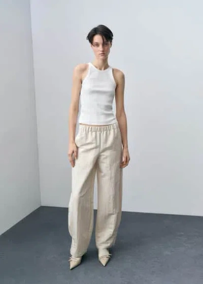 Mango Cotton Halter-neck Top White