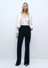 Mango Cotton Jacket With Die-cut Trim White In White