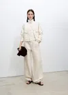 Mango Cotton Jacket With High Collar And Pockets Off White In Off White