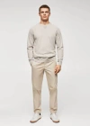 Mango Pantalon Jogger Coton In Beige
