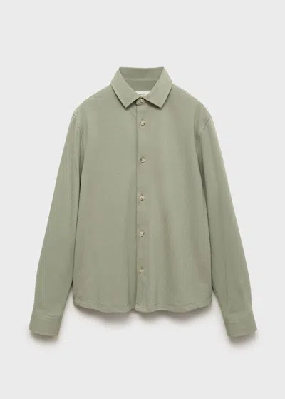 Mango Kids' Cotton Knit Shirt In Green