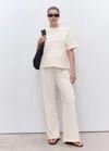 Mango Cotton Maternity T-shirt Ecru In White