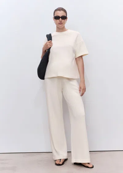 Mango Cotton Maternity T-shirt Ecru In Sand