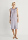 Mango Cotton Nightdress Overdyed Lace Lilac In Lilac