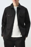 Mango Cotton Overshirt In Black