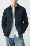 Mango Cotton Overshirt In Blue