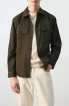 Mango Cotton Overshirt In Green