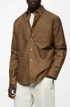 Mango Cotton Oxford Button-down Shirt In Brown