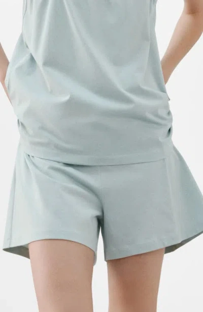 Mango Cotton Pajama Shorts In Blue