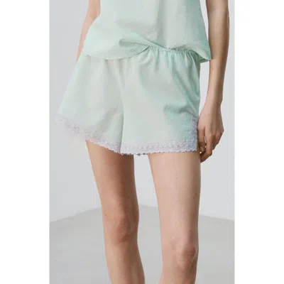 Mango Cotton Pajama Shorts In Blue
