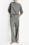 Mango Cotton Pajamas In Medium Grey