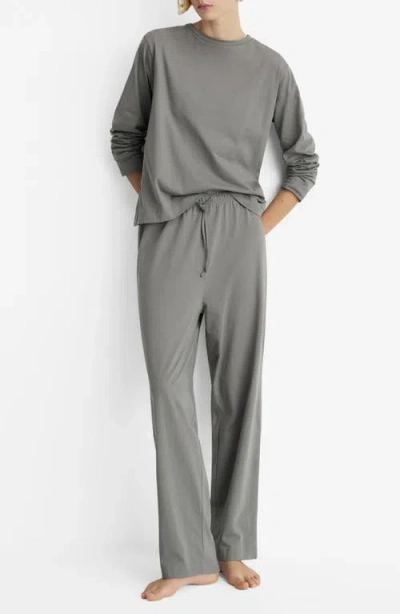 Mango Cotton Pajamas In Medium Grey