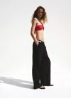 Mango Cotton Pants With Openwork Embroidery In Black