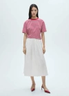 Mango Cotton Pleated Skirt White In Blanc
